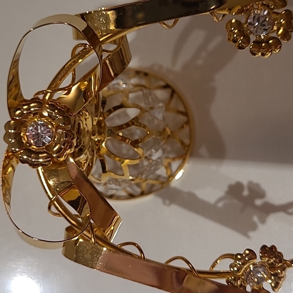 24k gold plated crystal temptation Christmas Ornament bell 5.5" - Picture 8 of 10